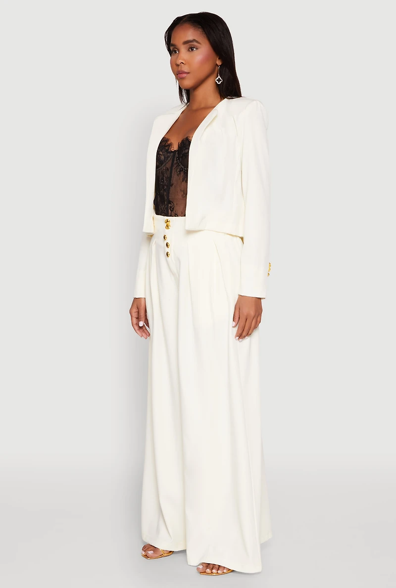 Womens Padded Shoulder Blazer,