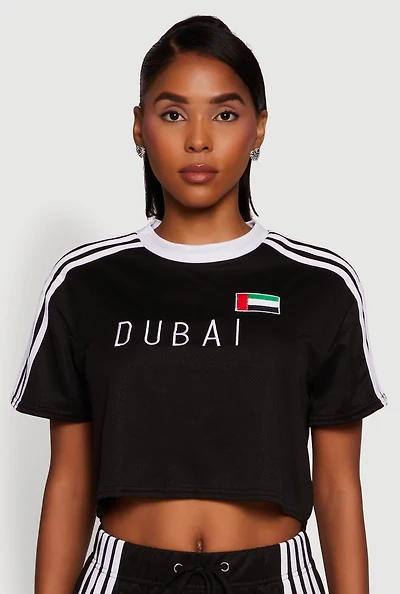 Womens Graphic Cropped Soccer Jersey,