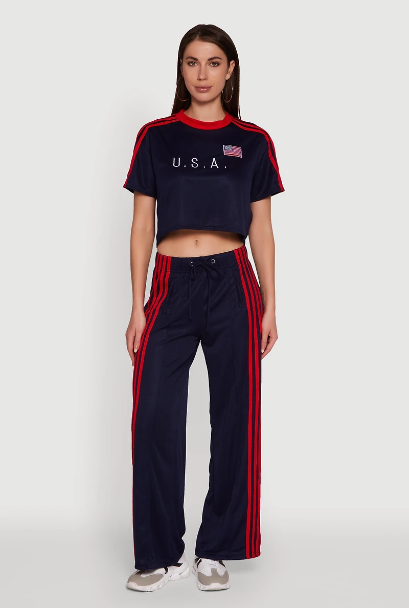 Womens Graphic Cropped Soccer Jersey, Blue, Size L