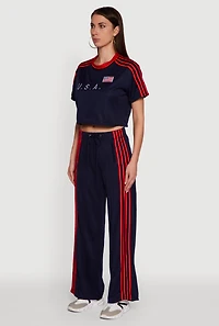 Womens Graphic Cropped Soccer Jersey, Blue, Size L