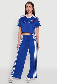 Womens Graphic Cropped Soccer Jersey, Blue,