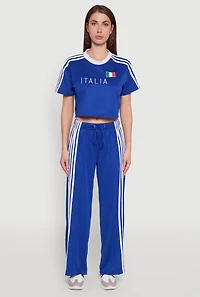 Womens Graphic Cropped Soccer Jersey, Blue,