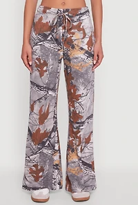 Womens Hunter Camo Flare Leg Sweatpants, Multi, Size L