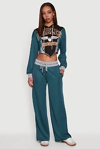 Fearless Graphic Color Blocked Cropped Hoodie