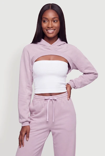 Fleece Lined Cropped Hoodie