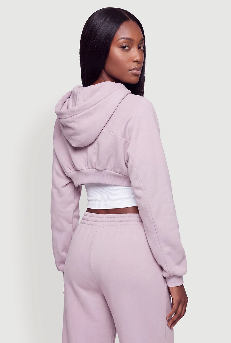 Fleece Lined Cropped Hoodie