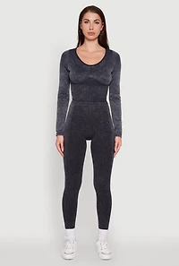 Womens Seamless Laser Cut Corset Detail Crop Top, Grey, Size S-M