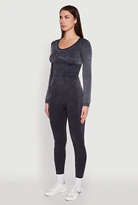 Womens Seamless Laser Cut Corset Detail Crop Top, Grey, Size S-M