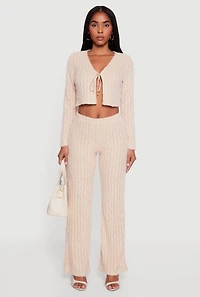 Eyelash Knit Pull On Straight Leg Pants