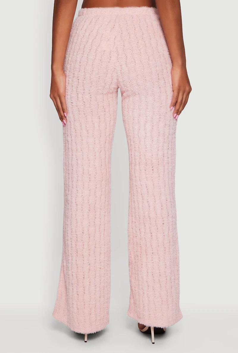 Eyelash Knit Pull On Straight Leg Pants