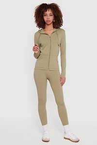 Textured Knit Seamless High Waisted Leggings