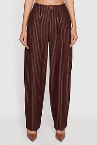 High Waisted Pinstripe Wide Leg Dress Pants