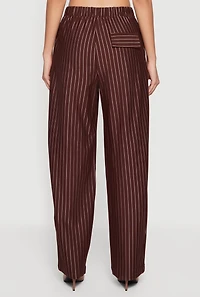 High Waisted Pinstripe Wide Leg Dress Pants