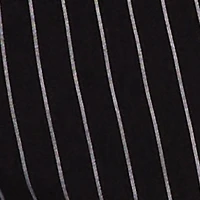 Metallic Button Front Pinstripe Collarless Blazer