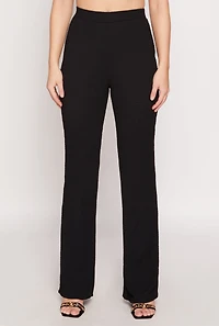 Textured Knit Straight Leg Pants