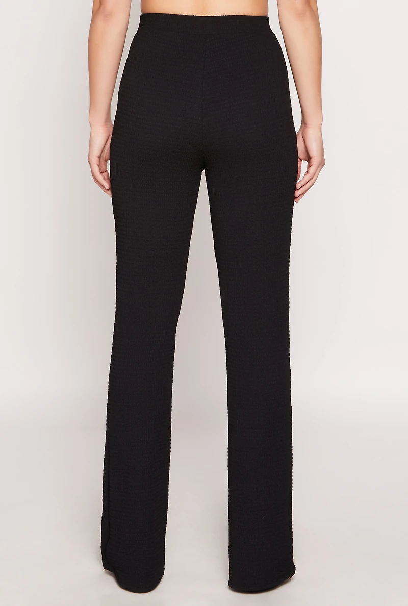 Textured Knit Straight Leg Pants