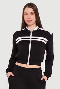 Varsity Stripe Zip Front Track Jacket