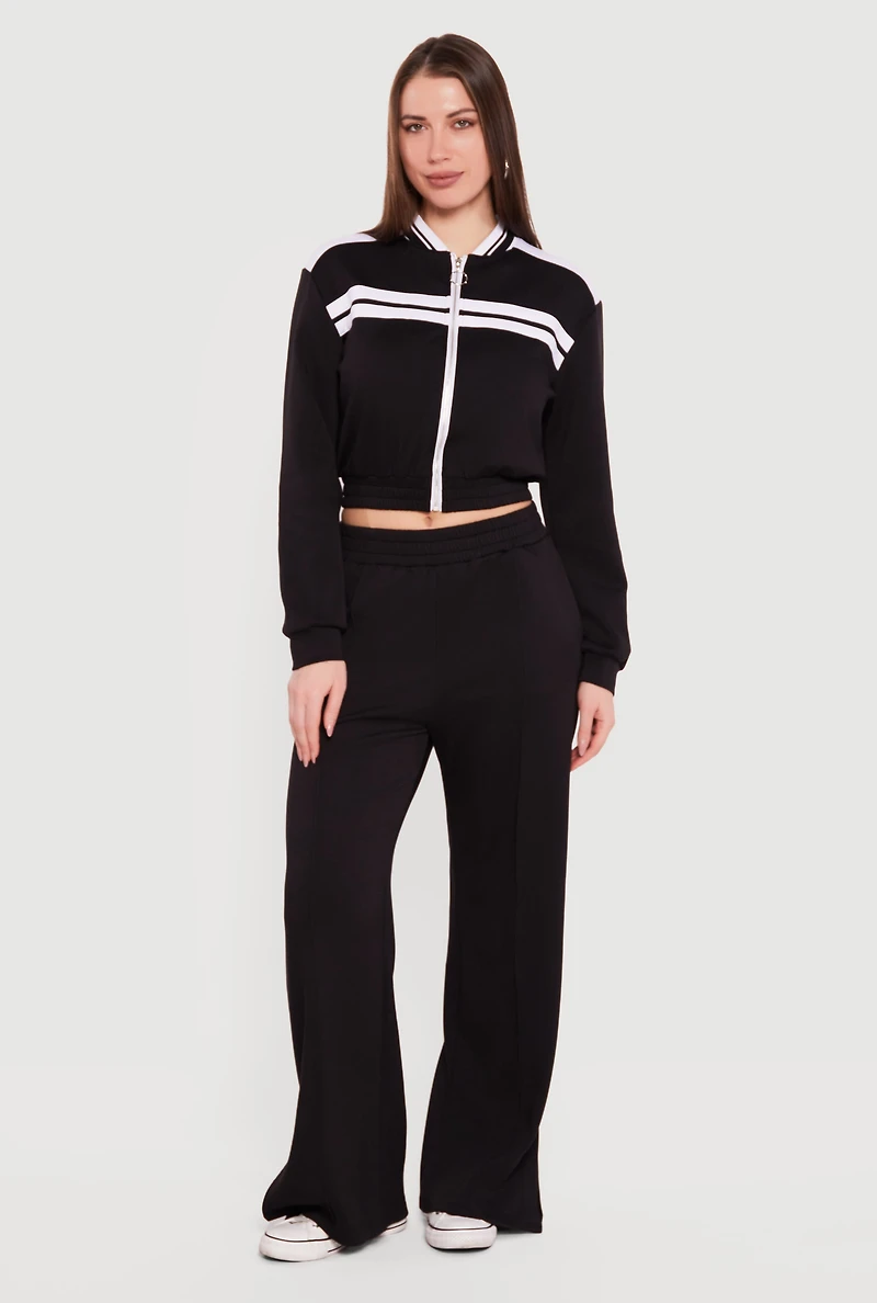 Varsity Stripe Zip Front Track Jacket