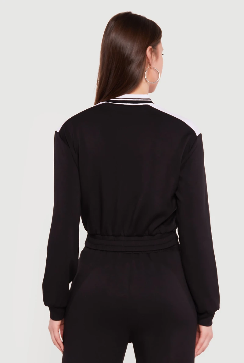 Varsity Stripe Zip Front Track Jacket