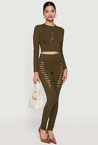 Cut Out Long Sleeve Crop Top