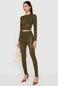 Cut Out Long Sleeve Crop Top