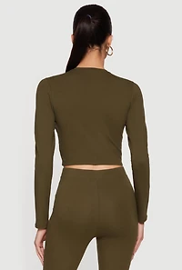 Cut Out Long Sleeve Crop Top