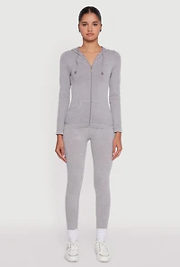 Seamless Rib Knit Acid Wash Leggings