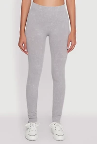 Seamless Rib Knit Acid Wash Leggings