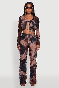 Womens Tie Dye Slashed Front Top,