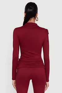 Soft Knit Asymmetrical Drawstring Side Top