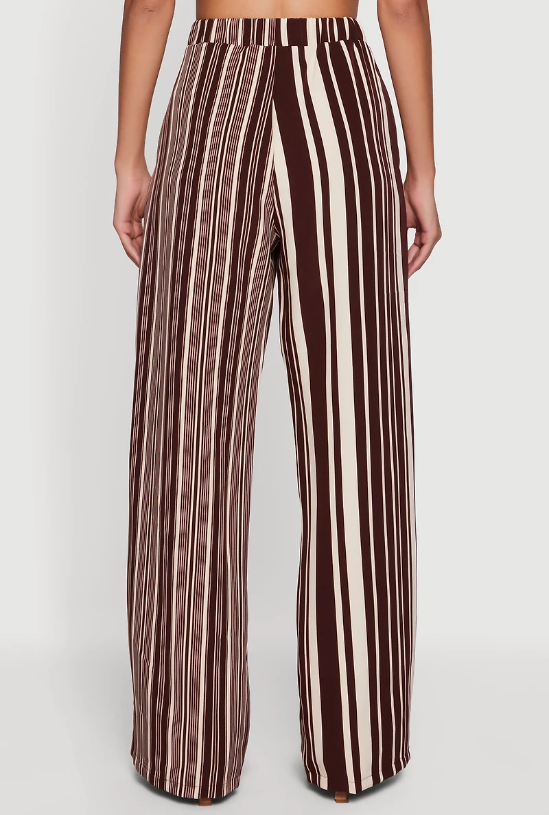 Striped High Waisted Wide Leg Pants