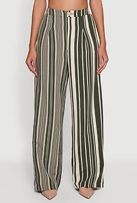 Striped High Waisted Wide Leg Pants