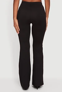 Soft Knit High Waisted Pull On Flare Pants