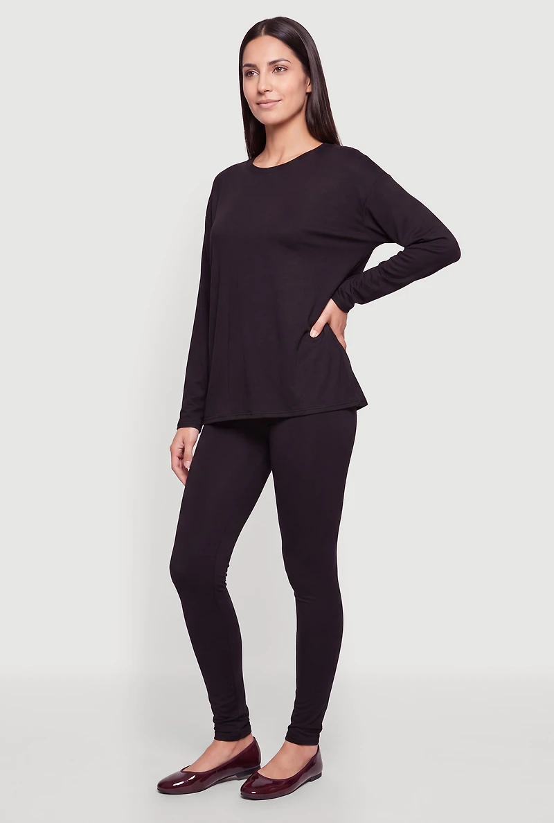 Basic Long Sleeve Crew Neck Tee