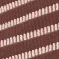 Striped Ribbed Knit Ruched Long Sleeve Top