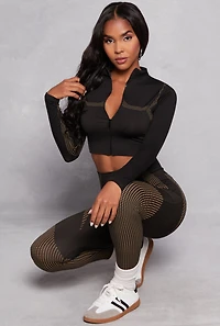 Zip Front Seamless Cropped Track Jacket