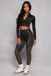 Zip Front Seamless Cropped Track Jacket