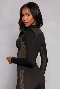 Zip Front Seamless Cropped Track Jacket