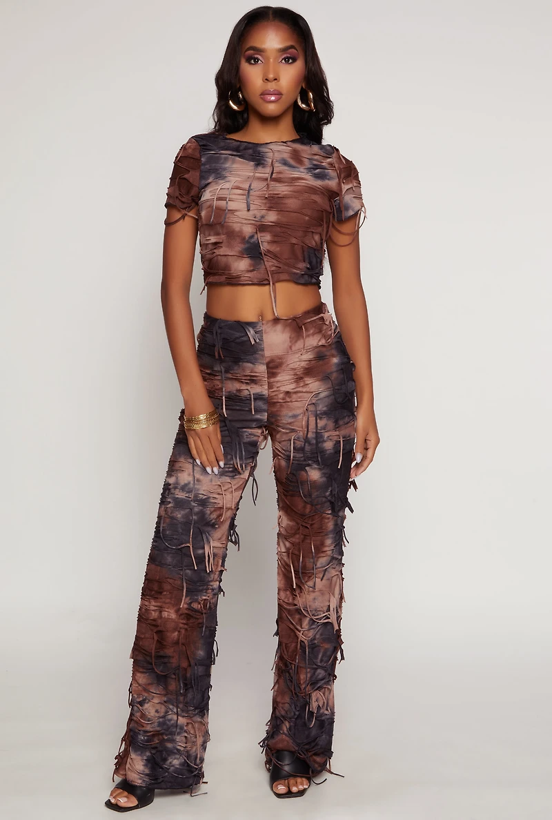 Tie Dye Slashed Crop Top