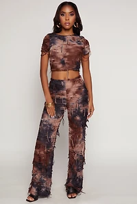 Tie Dye Slashed Crop Top