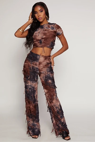 Tie Dye Slashed Pants