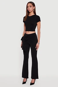 Lurex Short Sleeve Crew Neck Crop Top