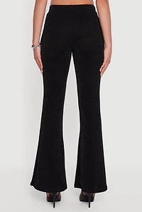 Lurex Tie Front Flare Leg Pants