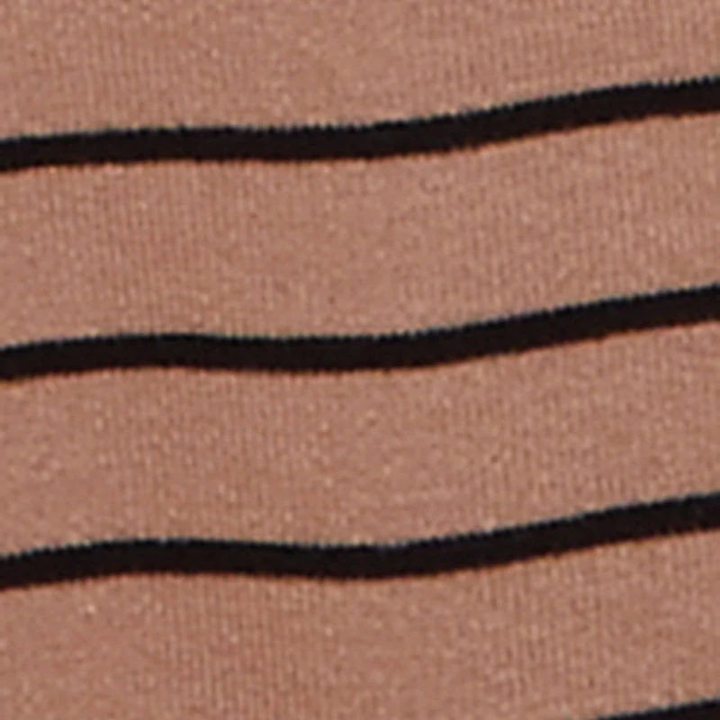 Trendy Striped Brushed Knit Crop Top