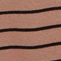 Trendy Striped Brushed Knit Crop Top