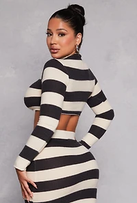 Brush Knit Striped Crop Top