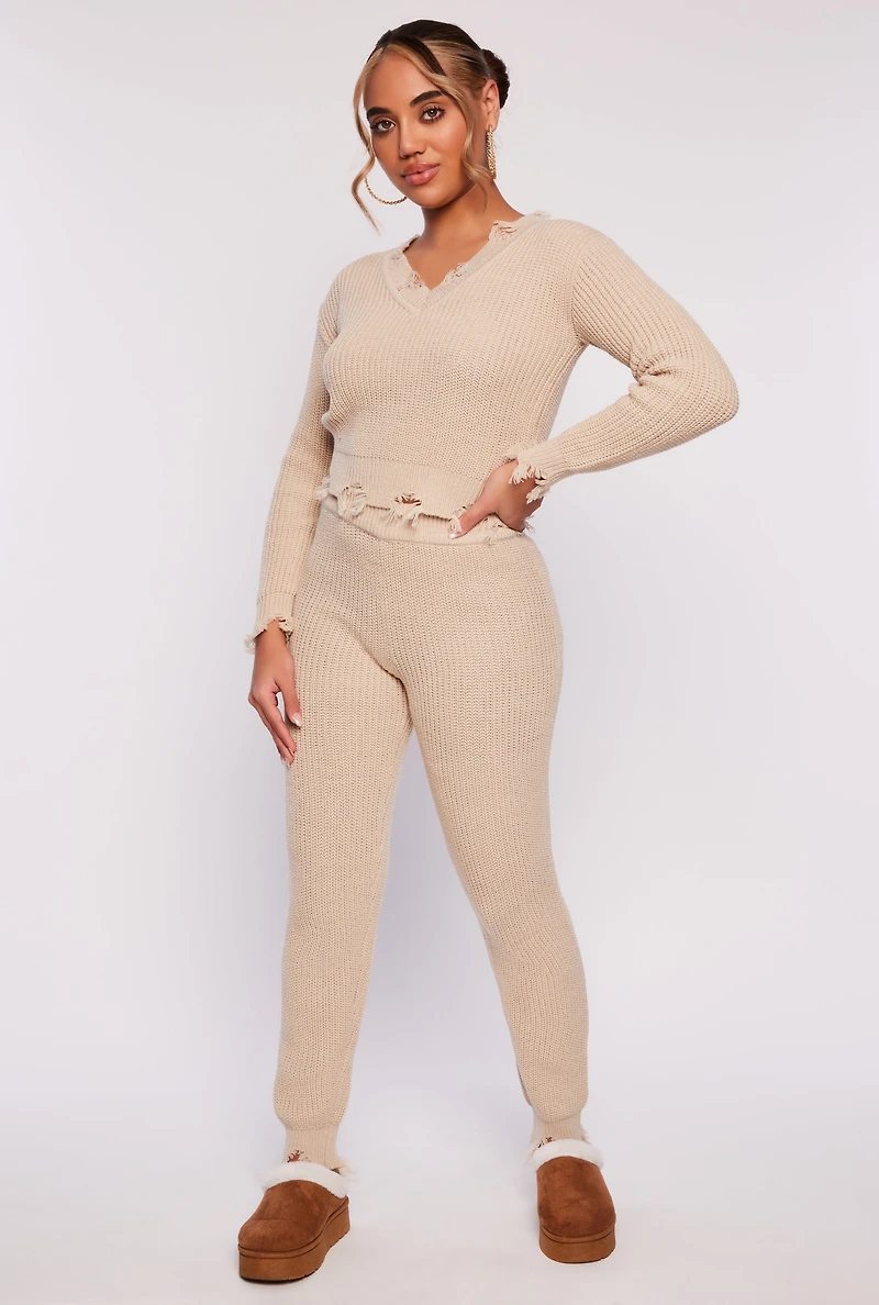 Distressed Hem Joggers