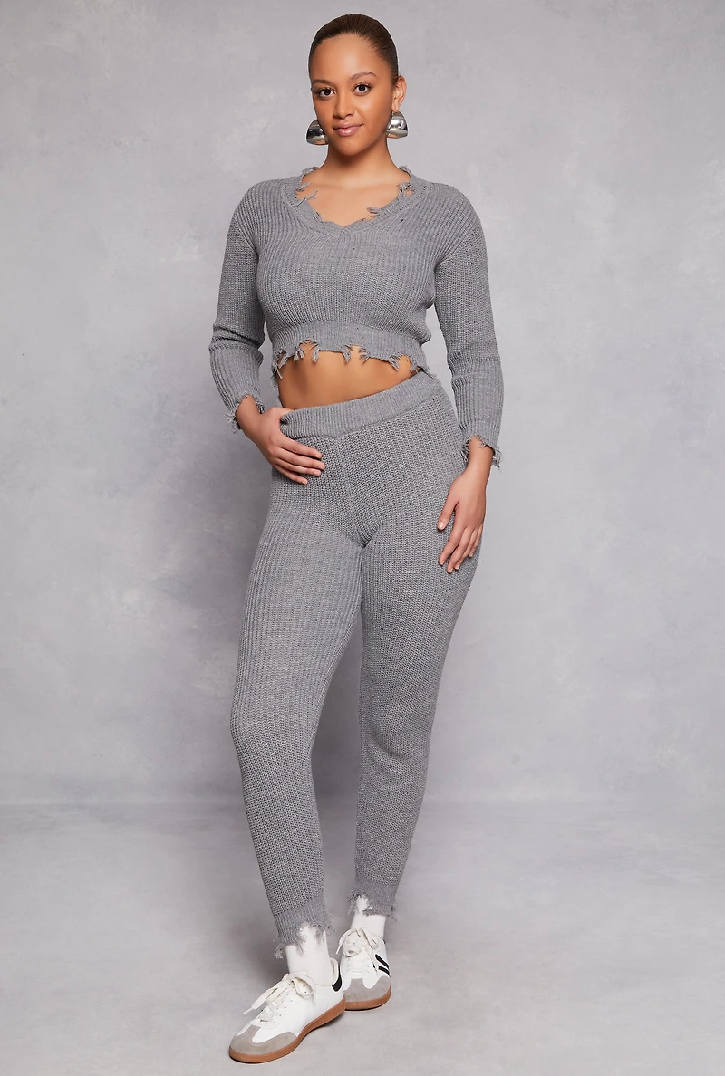 Distressed Hem Joggers