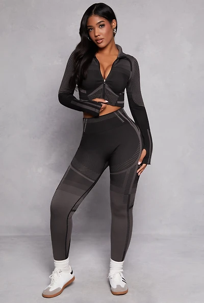 Contrast Stripe Seamless Leggings