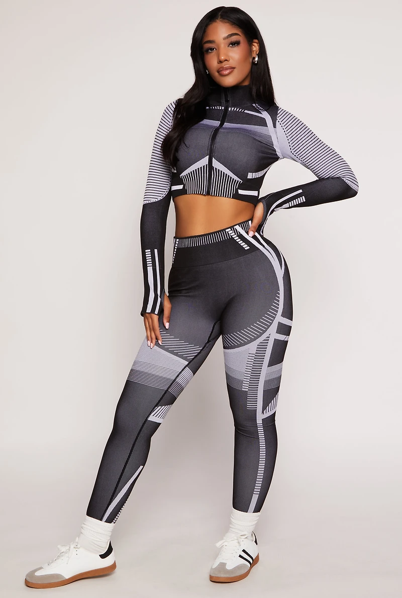 Contrast Stripe Seamless Leggings